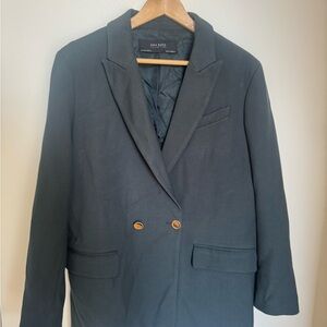 Zara Dark Gray Blazer with Gold Accents